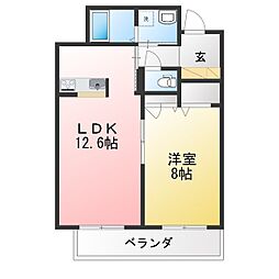 ルーエシャトー 1LDKの間取図画像