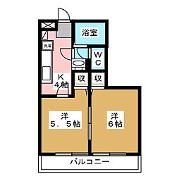 スクエアガーデンカマクラC 2Kの間取図画像