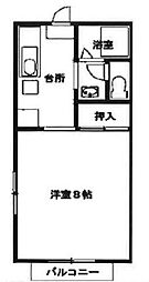 ハウスK 1Kの間取図画像