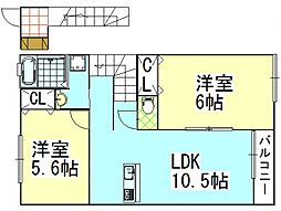 ファイン2 2LDKの間取図画像