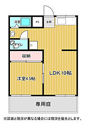 落合アパート 1LDKの間取図画像