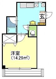 駅元ビル 1Kの間取図画像