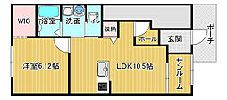 ハレタス安江 1LDKの間取図画像