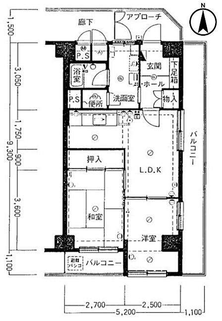 2LDK 間取り