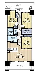 リバーガーデン森の城 3LDKの間取図画像