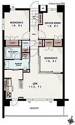 ルネサンス葛飾水元公園 2SLDKの間取図画像