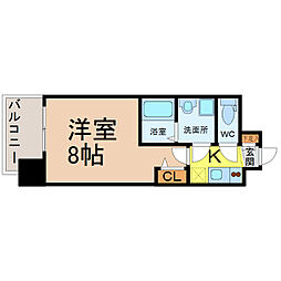 プレサンス久屋大通セントラルパーク 1Kの間取図画像