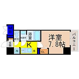 ロイヤルピジョンライズ 1Kの間取図画像