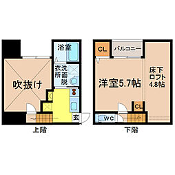バウコーポ栄生 1Kの間取図画像