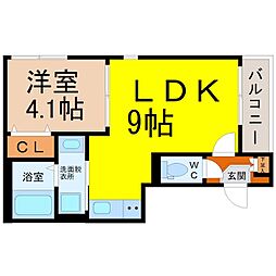 ル プティ プランス 1LDKの間取図画像