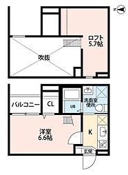 ハーミテージ荒子 1Kの間取図画像