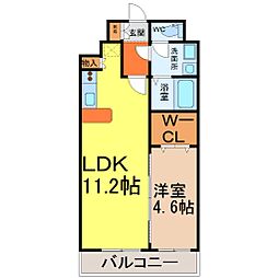 フォレシティ新栄 1LDKの間取図画像