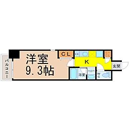 ディアレイシャス鶴舞公園 1Kの間取図画像
