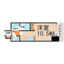 AMBERHOUSEHorita 1Kの間取図画像