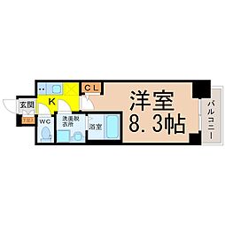 S-RESIDENCE熱田 1Kの間取図画像