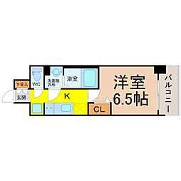 プレサンス伏見アーバンベース 1Kの間取図画像