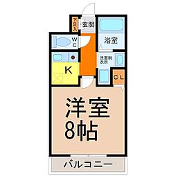 キャノンピア鶴舞 1Kの間取図画像