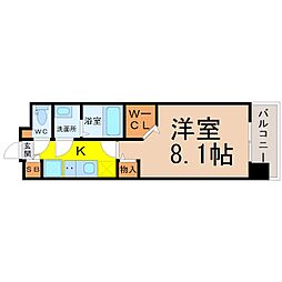 パルティール千種アネックス 1Kの間取図画像