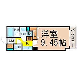 コンフォ清水 1Kの間取図画像