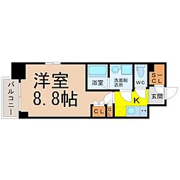 アデグランツ上前津 1Kの間取図画像