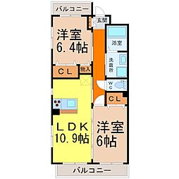 プロビデンス杁中 2LDKの間取図画像