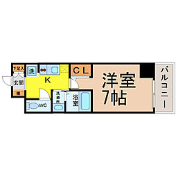 リアライズ代官町 1Kの間取図画像