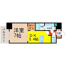 プレサンスジェネ葵 1DKの間取図画像