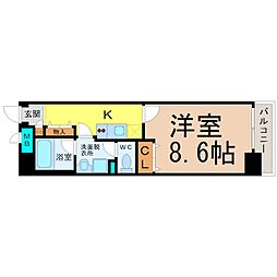 Enchante泉 1Kの間取図画像
