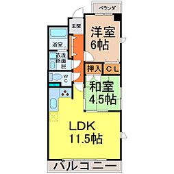 ロジェ新栄南 2LDKの間取図画像