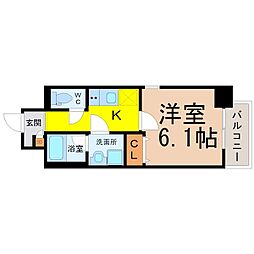 スカイホース 1Kの間取図画像