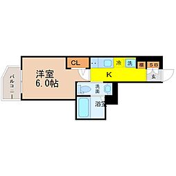 エステムコート名古屋千種グレイス 1Kの間取図画像