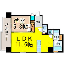 SK'BUILDING-501 1LDKの間取図画像