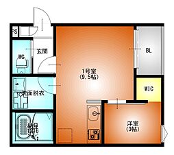 REGALEST名駅西 1LDKの間取図画像