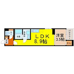 (仮称)西区坂井戸町(3)コーポ 1LDKの間取図画像