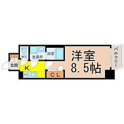 エスリード名城公園 1Kの間取図画像