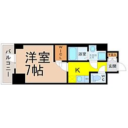エスリード大須プレシア 1Kの間取図画像