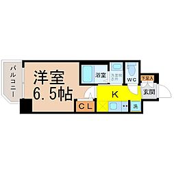エステムコート名古屋新栄3グローリィ 1Kの間取図画像