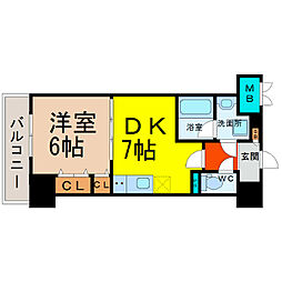 コンセール葵 1DKの間取図画像