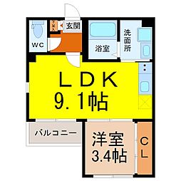 Lesoleilpino 1LDKの間取図画像