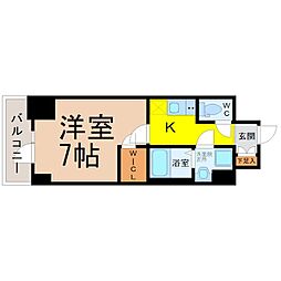 エスリード大須プレシア 1Kの間取図画像