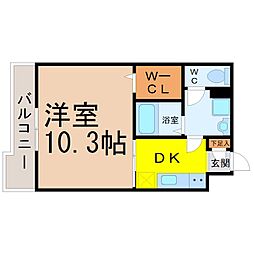 グレイス泉 1DKの間取図画像