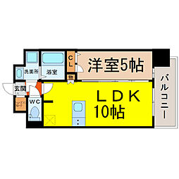 プレサンス栄フレイヤ 1LDKの間取図画像