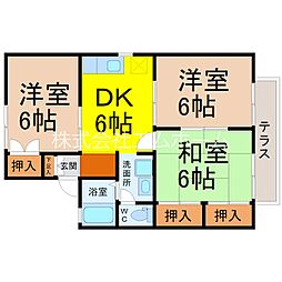 コーポシオンA 3DKの間取図画像