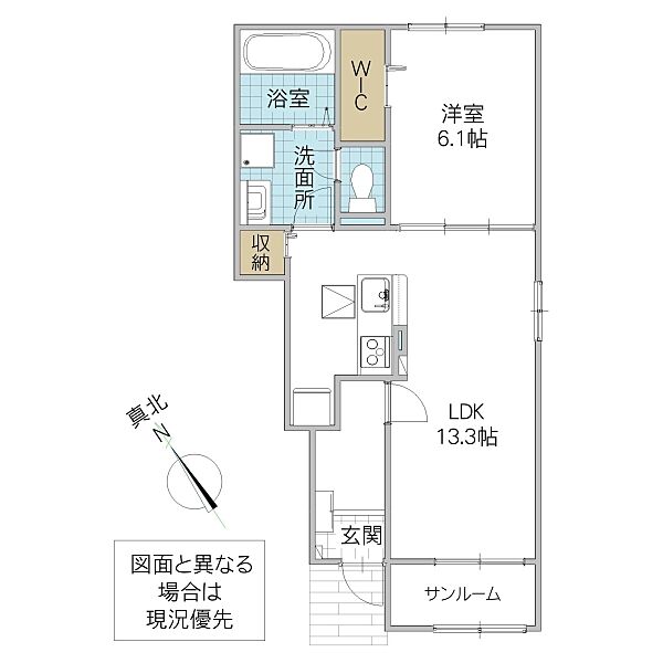 モデルノ III 102号室｜茨城県取手市谷中(賃貸アパート1LDK・1階・50.01㎡)の写真 その2