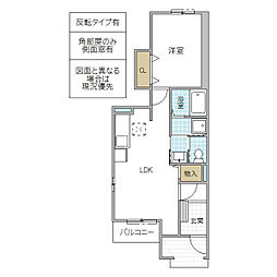 ノイ・シュロス 102号室 1階1LDKの間取り