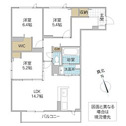 ジュエルコート(シャーメゾン) 3LDKの間取図画像
