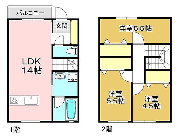 ソシオス赤間 ｜福岡県宗像市三郎丸5丁目(賃貸タウンハウス3LDK・1階・72.86㎡)の写真 その2