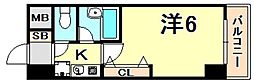 エスリード三宮フラワーロード 1Kの間取図画像