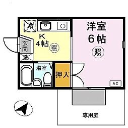 ファミール長田 1Kの間取図画像