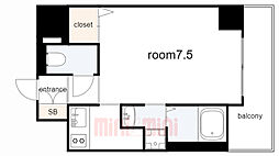 ＭＪＣ神戸ブレイヴ 8階1Kの間取り